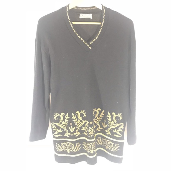 Vintage Knitted Dress with Gold Baroque - Picture 2 of 8